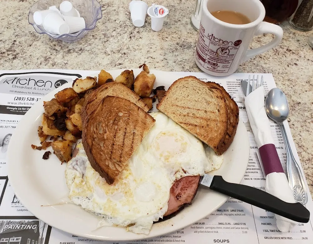Ham Eggs and Toast w Potatoes